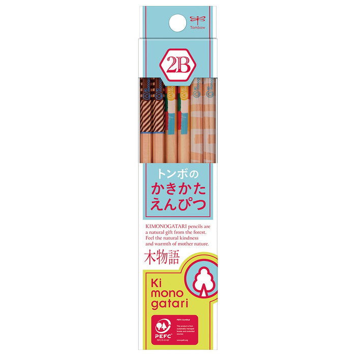 Tombow 2B Light Blue Pattern Drawing Pencils Tree Story Edition 1 Dozen