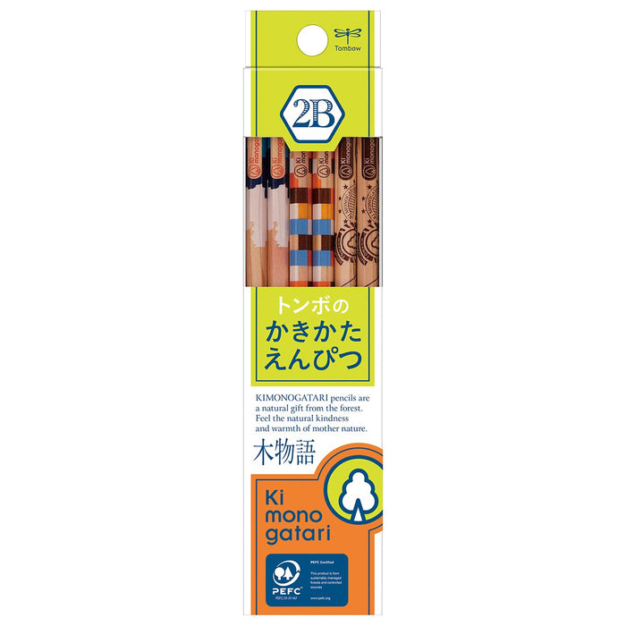 Tombow Pencil F Tree Story Drawing 2B Yellow Green Pattern 1 Dozen Pack