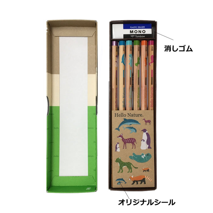 Tombow Hello Nature 2B Pencil 6 Pattern Gift Set MP-KHN01