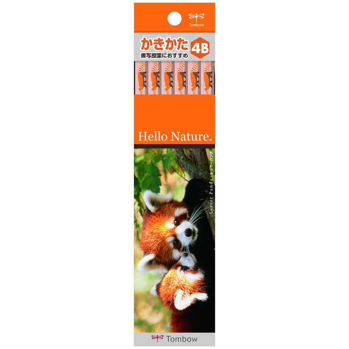 Tombow Red Panda Hello Nature 4B Pencils Pack of 12