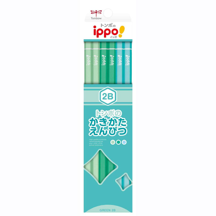 Tombow Ippo 绘图铅笔 2B 纯绿色艺术与素描工具 Kb-Kpn04