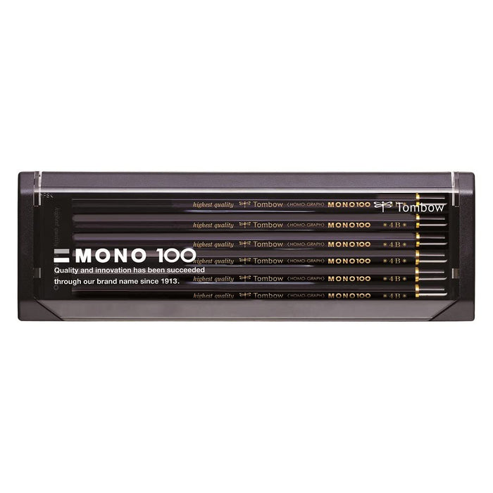 Tombow Mono 100 铅笔套装 高品质 4B 级 12 支装