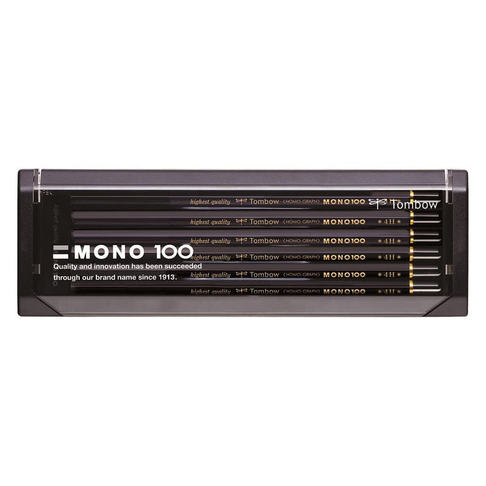 Tombow Mono 100 Pencil 4H Grade Pack of 12 - Premium Drawing Pencils