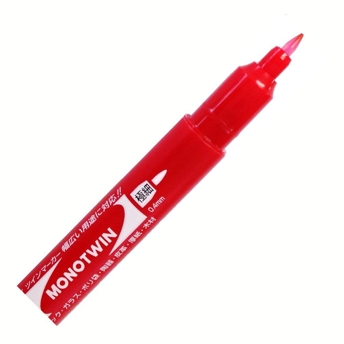 Tombow Mono Twin Oil Pen Extra Fine Red Pack of 10 Pencils