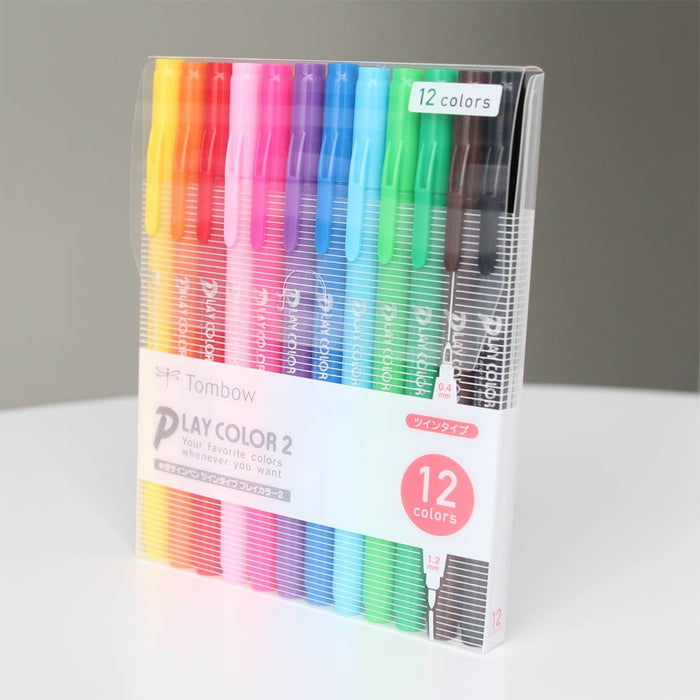 Tombow Play Color 2 水性簽名筆套裝 12 色 - GCB-011