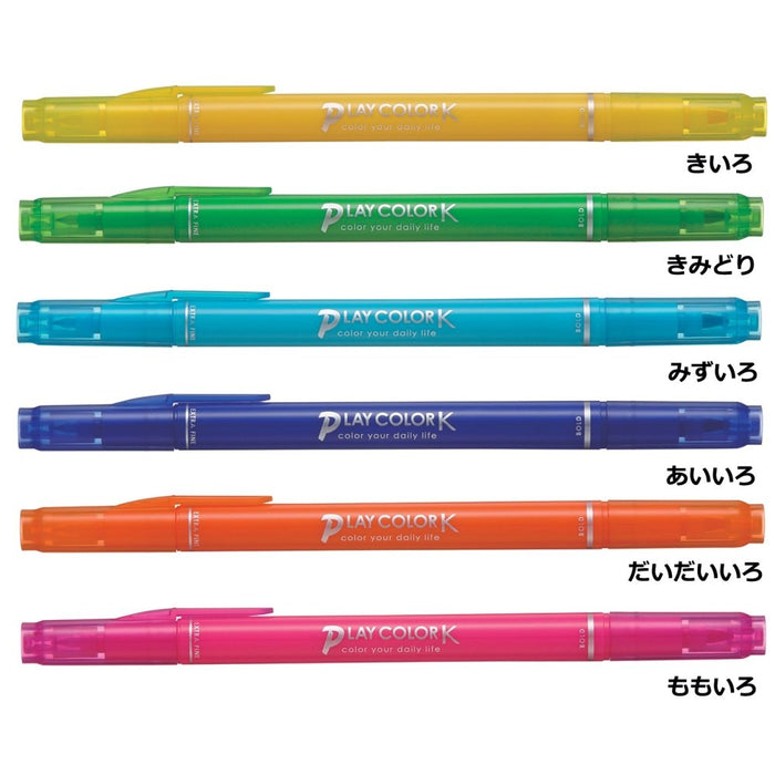 Tombow Play Color K Water-Based Signature Pen 6 Colors Pack - Gcf-611A