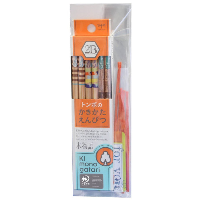 Tombow 2B Drawing Pencil Wood Story Small Gift Orange Pattern Kb-Kpf03G