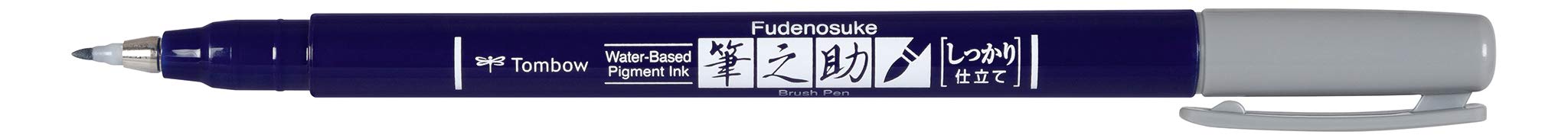 Tombow Fudenosuke 水性签名笔 定制灰色 1 支