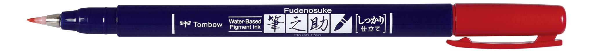 Tombow Fudenosuke 紅色簽字筆水性精心定制 1 支