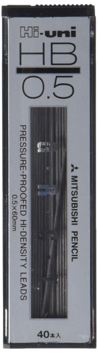 Mitsubishi Pencil Uni Hi-Uni HB 0.5mm Lead Refill Pack of 40