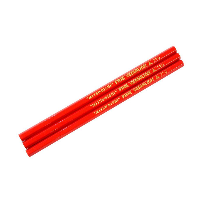 Mitsubishi Pencil Uni Craftsman Senka - 3 Piece Vermilion Pencil Set