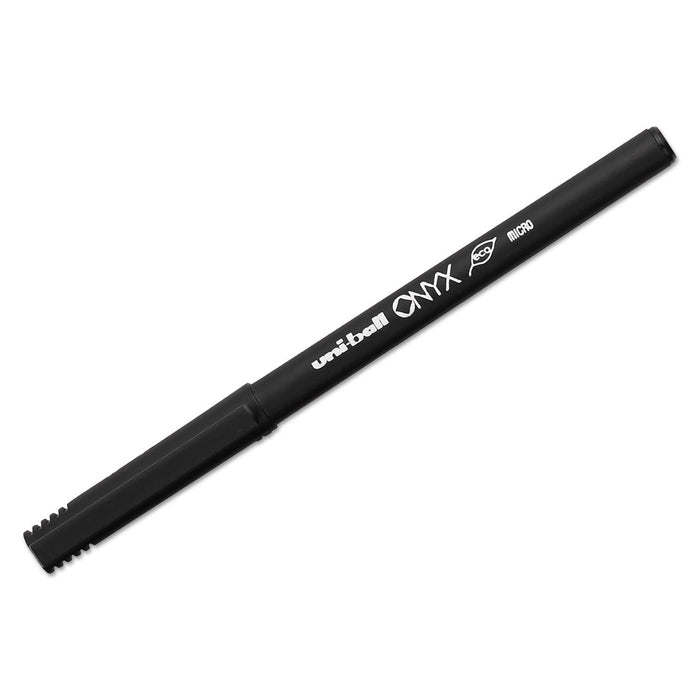 Mitsubishi Pencil Uni-Ball 60040 Onyx Rollerball Black Ink Micro Pens Pack of 12