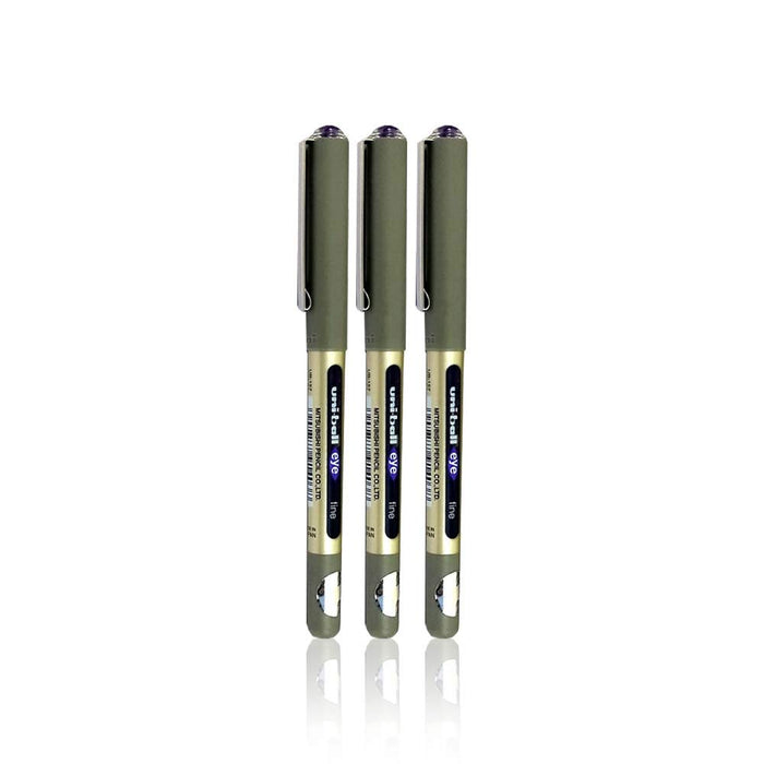 Mitsubishi Pencil Uni-Ball Eye Medium 0.7mm Violet Rollerball Pen 3 Pack