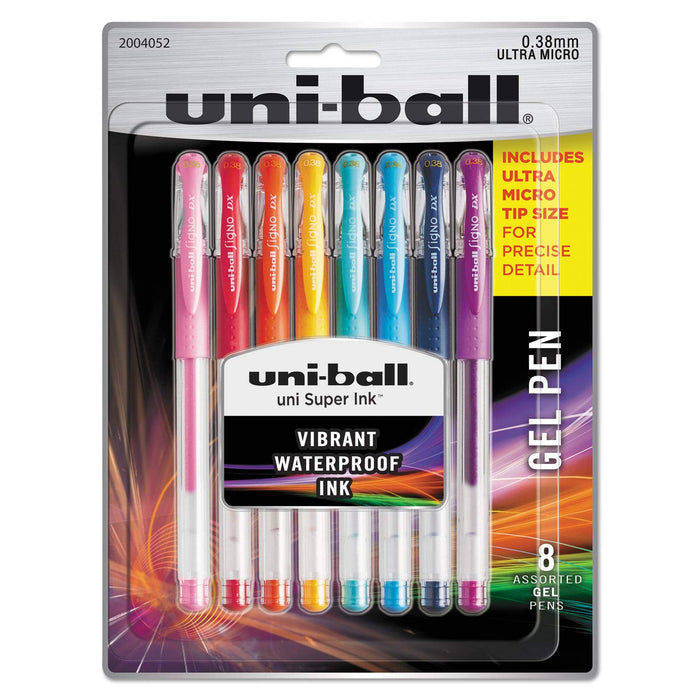 Mitsubishi Pencil Uni-Ball Gelstick Pens .38mm Tip Pack of 8