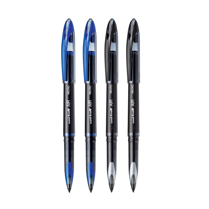 Mitsubishi Pencil Uniball Air Micro Pen Set Uba 188 M - 2 Black and 2 Blue Pens