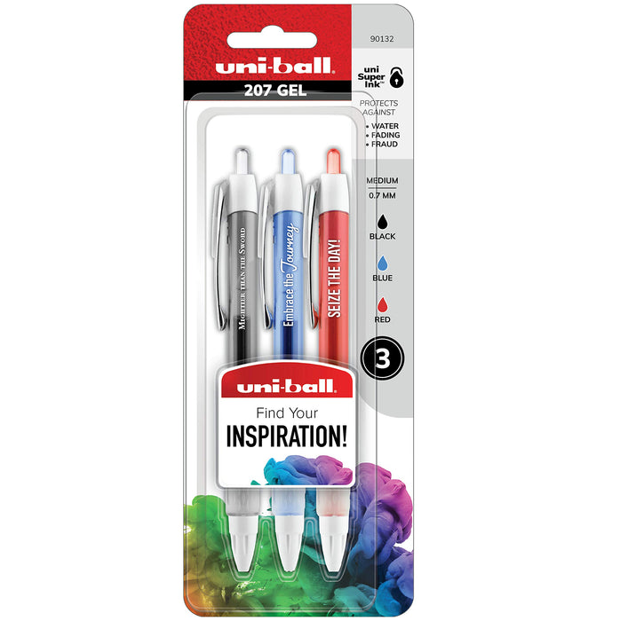 Mitsubishi Pencil Uniball Signo 207 Pack of 3 Ultra-Fine 0.07mm Tip