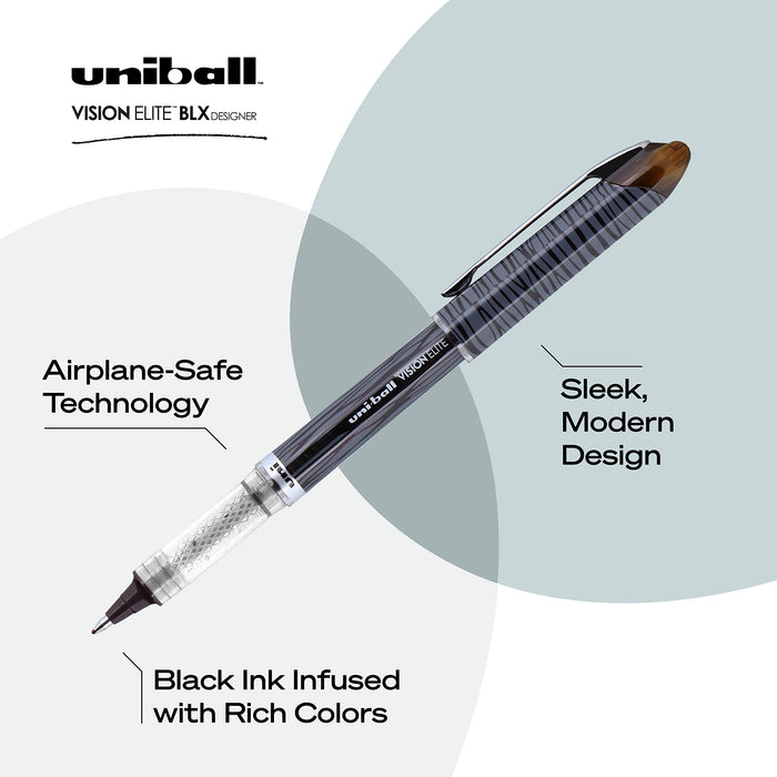 Mitsubishi Pencil Uniball Vision Elite 4-Count Water-Based Designer Series Ballpoint Pen