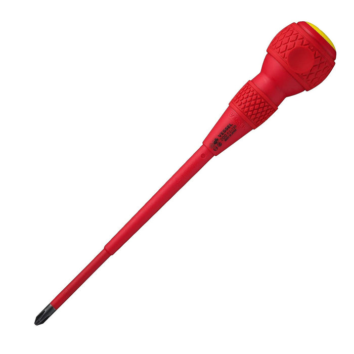 Vessel Ball Grip Insulated Driver +2 X 150 with Electric Shock Prevention VDE Certified 200V