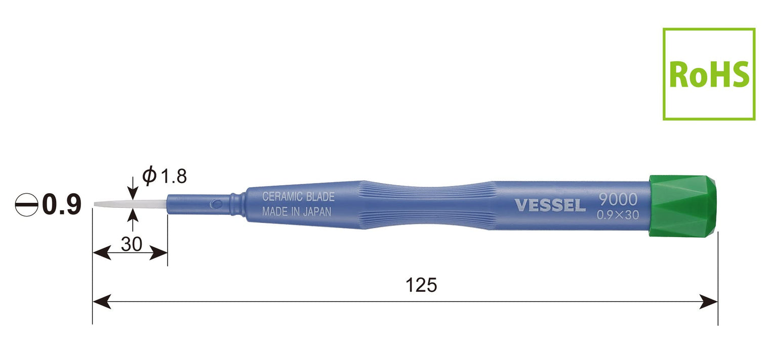 Vessel 陶瓷调节驱动器 0.9x30 尺寸 9000 系列，来自 Vessel 品牌