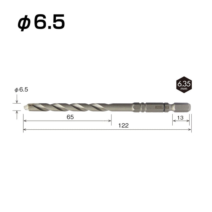 Vessel Cushion 6.5mm Concrete Drill Bit ACD-6.5 for Efficient Drilling