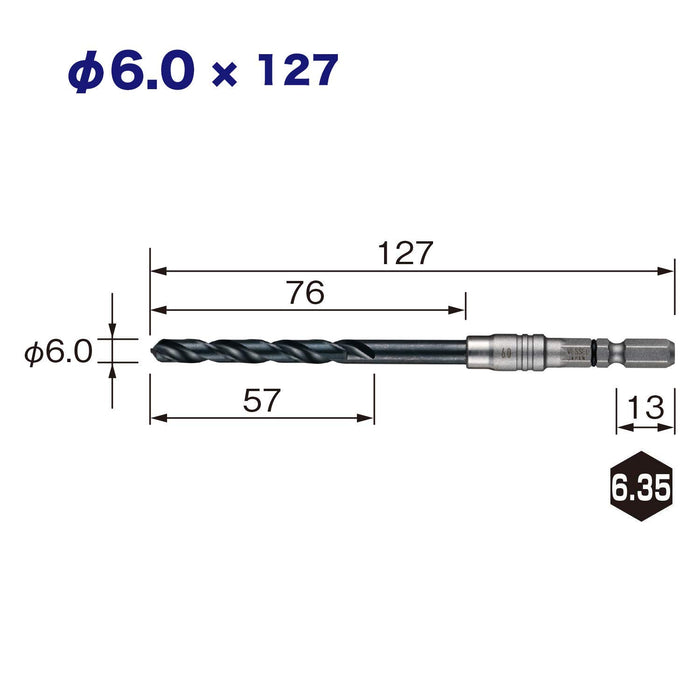 Vessel Amd-6.0 Cushion Drill for Ironwork 6.0mm Drill Bit