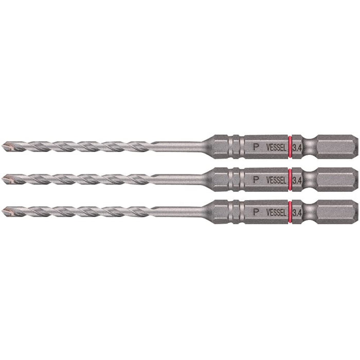 Vessel Porcelain Tile Drill Bit Set - 3.4mm Diameter Set of 3 APD3S-3.4 Vessel