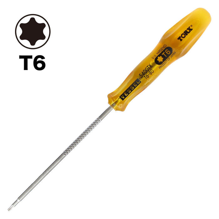 Vessel Power Grip Torx Driver B-5400Tx - Premium T6x80 Vessel Tool