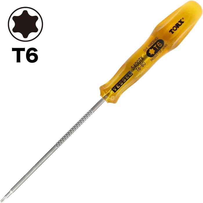 Vessel Power Grip Torx Driver B-5400Tx - Premium T6x80 Vessel Tool