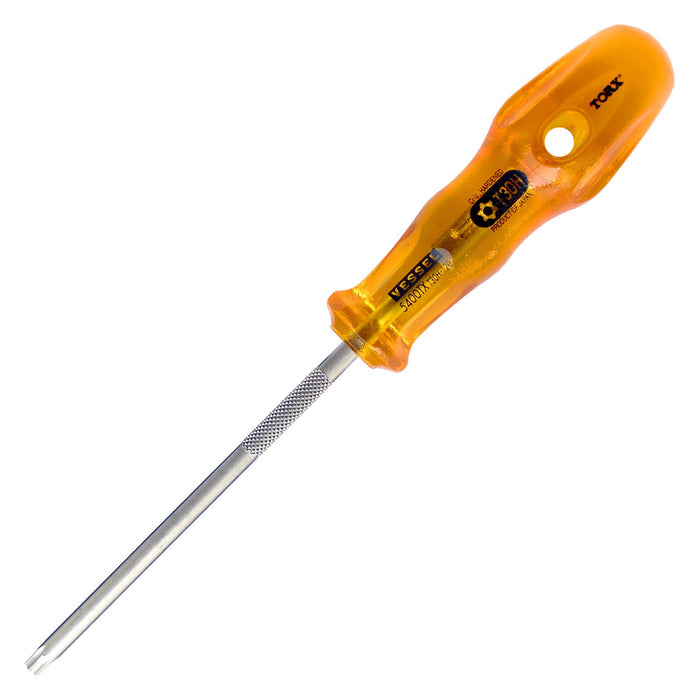 Vessel Power Grip Torx T30H Screwdriver - Tamper-Proof 120mm 5400Tx