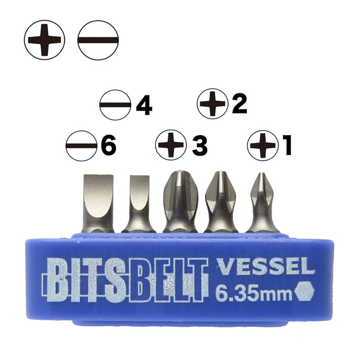 Vessel Blue/Gray Replacement Bit Set Plus/Minus - TD-BS1 from Vessel