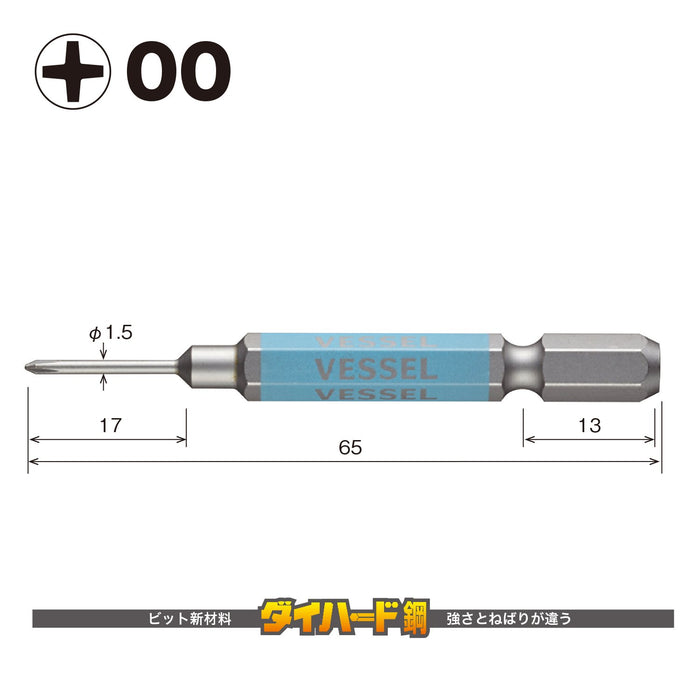 船舶精密單頭 Gosai 鑽頭 +00x65 2 件式 GS1600065