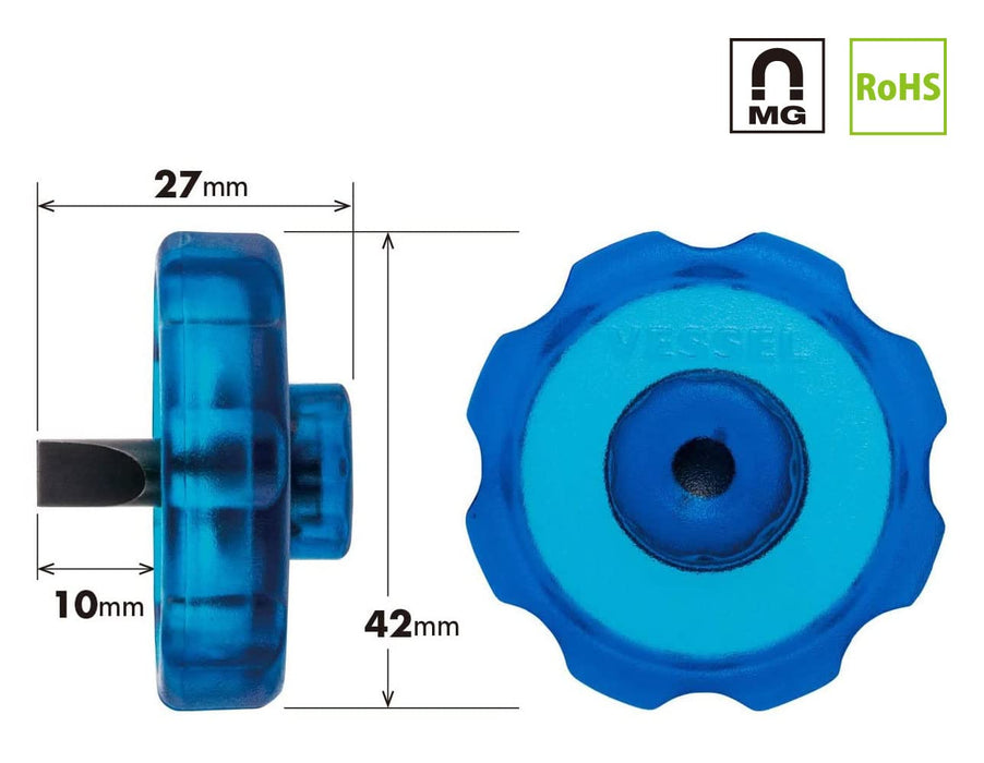 Vessel Brand Stubby Driver Komadora 6x10mm - Compact and Durable TD-13-S6