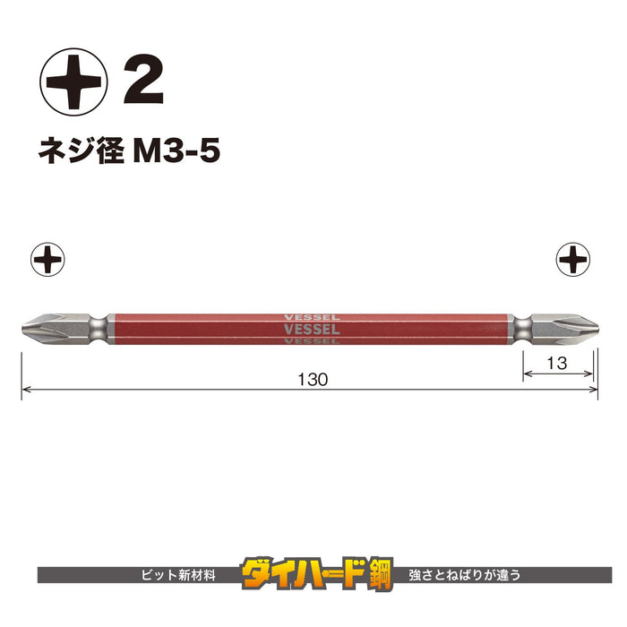 Vessel 40V 雙頭 Gosai 起子頭套件 - 130 2 件 GS142130