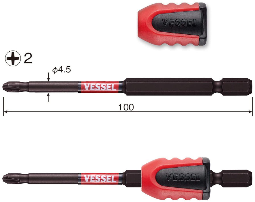 Vessel 40V Sakisubo Stepped Bit with 2x100 Screw Mag Catcher 1 Piece - Nmcs16210