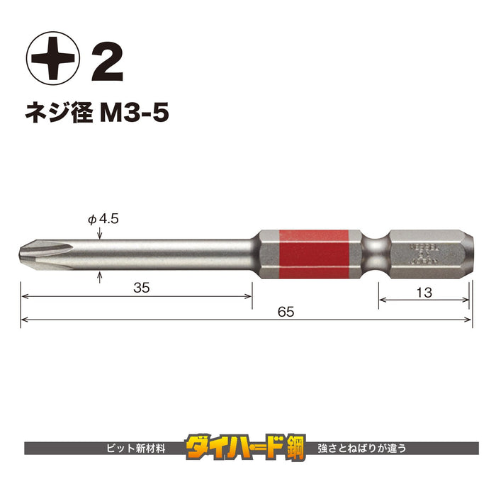 Vessel 40V Single Head Gosai Bit with 2x65 2-Piece Set GS162065