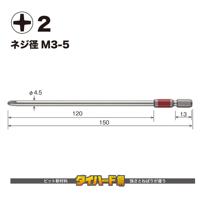 Vessel 40V Compatible Single Head Gosai Bit with 2x150 5-Piece Set Gs5P2150D