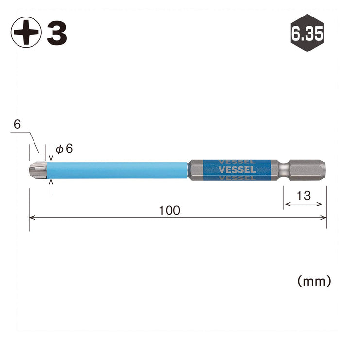 Vessel Gsc163100 40V Compatible Covered Tube Gosai Bit with 3X100 1 Piece