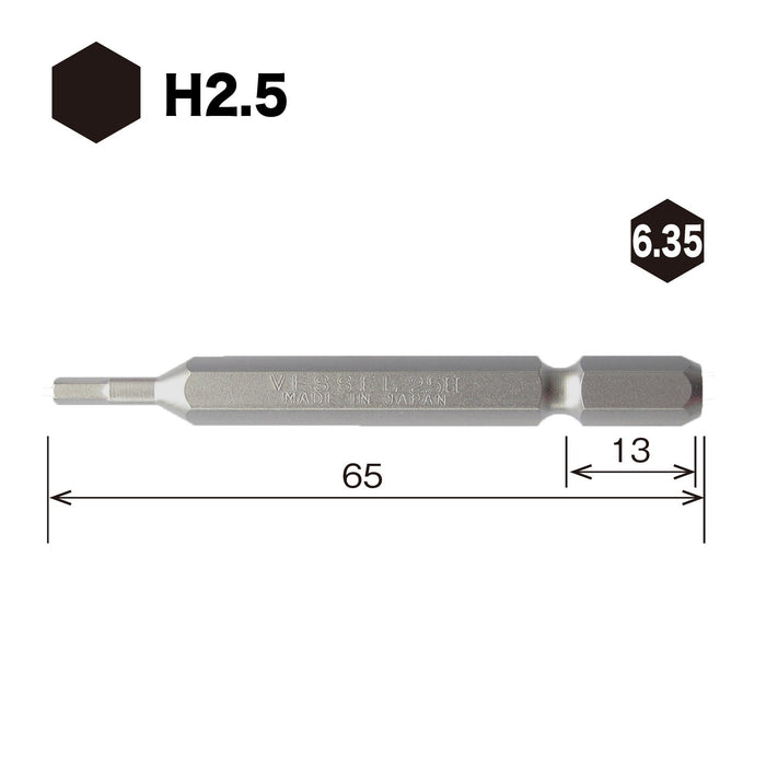 容器 2.5 x 65 毫米六角钻头 - 多功能扁平宽度工具 SM16H025