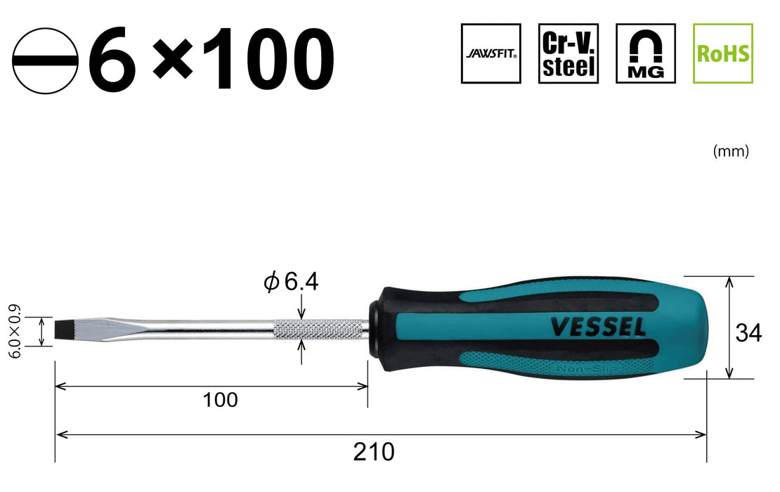 Vessel Megadora Regular Driver -6x100 900 High-Quality Tool