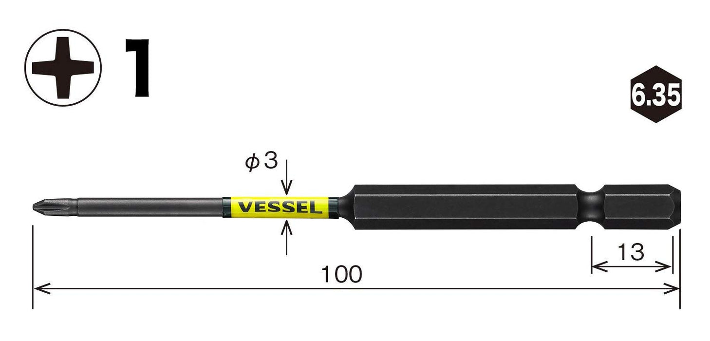 Vessel Sakisubo 阶梯式钻头套装 1xφ3x100mm 2 件装 - 型号 SS161100