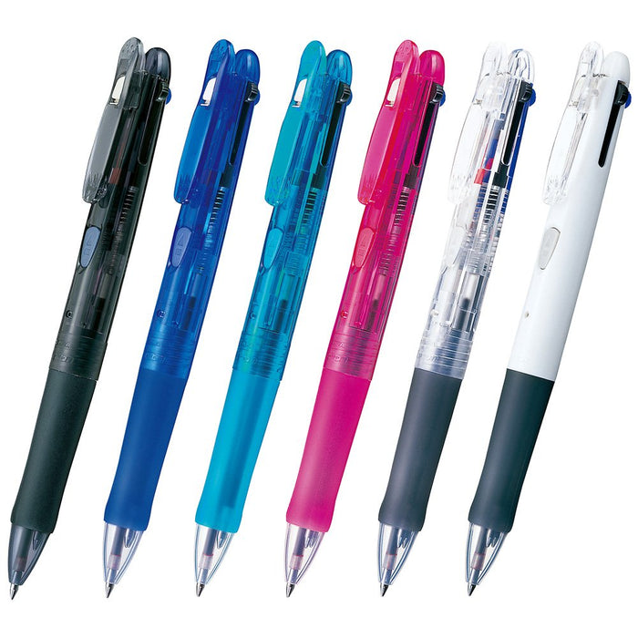 Zebra 4-Color Transparent Clip-On Ballpoint Pen Pack of 10 - Model G4C B-B4A3-C