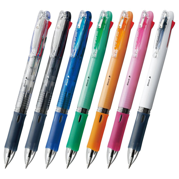 Zebra 4 Color Slim Clip-On Transparent Ballpoint Pen 10 Piece Set (B-B4A5-C)