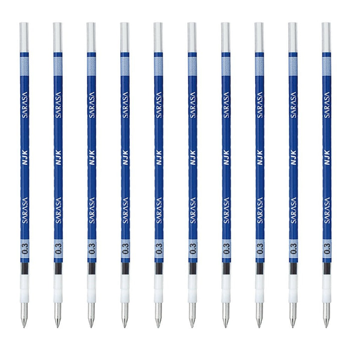 Zebra Prefeel Sarasa Blue Ballpoint Pen Refill 0.3 Lead 10 Pieces