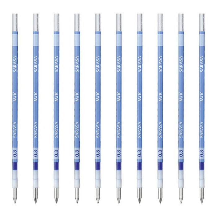 Zebra Prefeel Sarasa Ballpoint Pen Refill 0.3 Lead Pale Blue 10 Pieces Pack