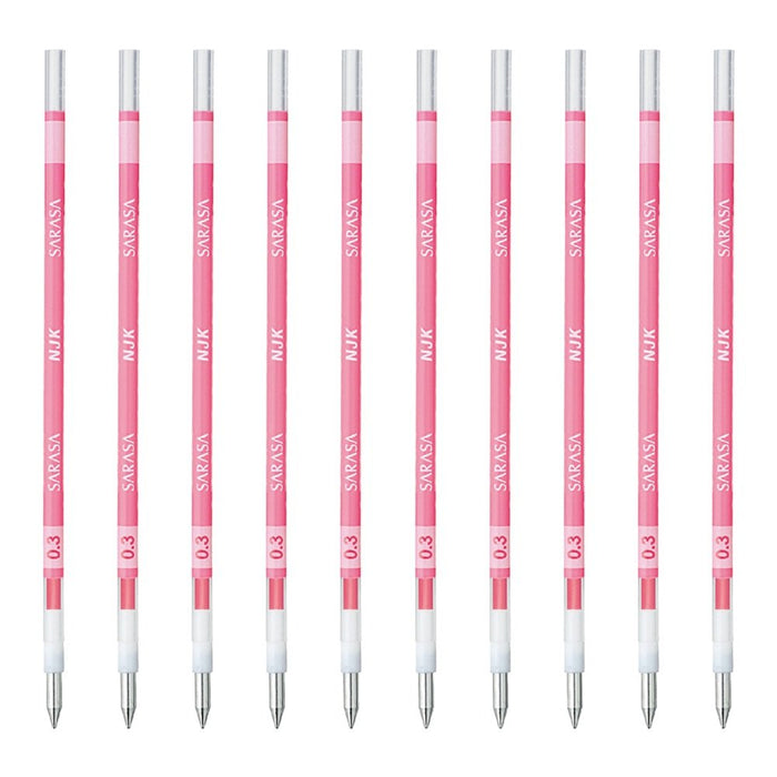 Zebra Prefeel Sarasa Ballpoint Pen Refill | 0.3 Lead Pink Ink 10 Pieces