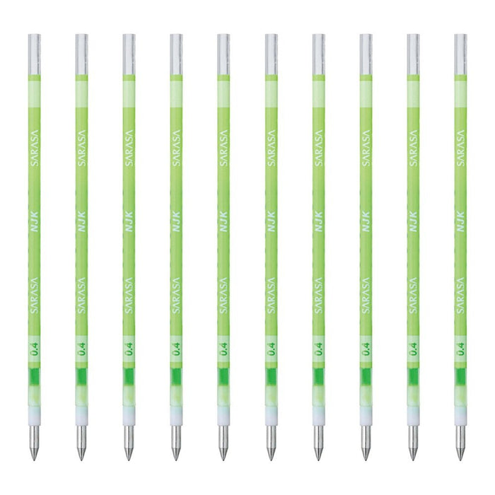 Zebra Prefeel Sarasa 10-Pack Ballpoint Pen Refill 0.4 Lead Light Green