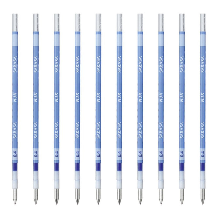 Zebra Prefeel Sarasa Pale Blue 0.4 Njk Ballpoint Pen Refill - 10 Pieces Pack