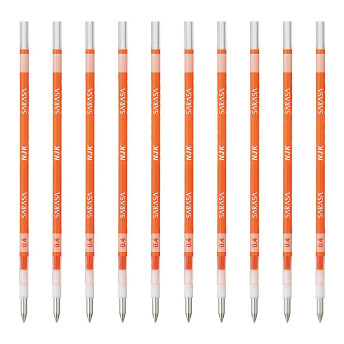 Zebra Prefeel Sarasa Red Orange Ballpoint Pen Refill 0.4 Lead 10 Pieces