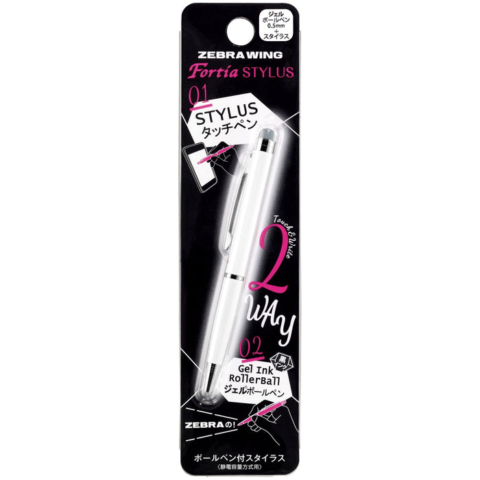 Zebra Fortia Stylus Ballpoint Pen in White Touch Pen Feature - Patc2W Model