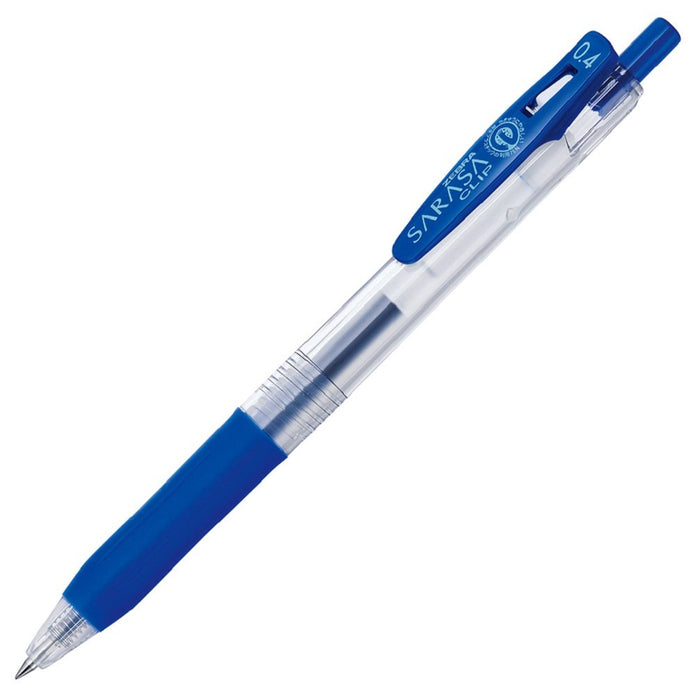 Zebra Sarasa Clip Blue Gel Ballpoint Pen 0.4 Pack of 10 - Zebra